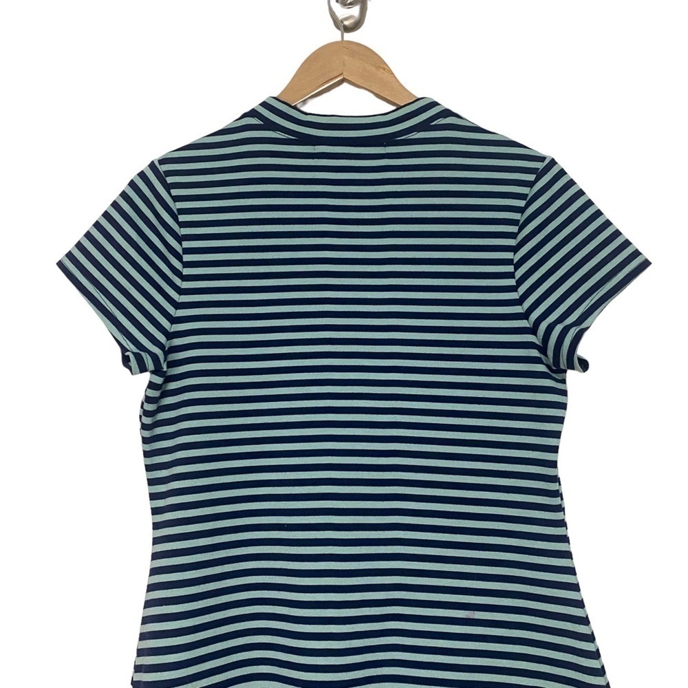 Free People Beach blue and green striped shirt sleeve t-shirt dress Size Large - Picture 8 of 9